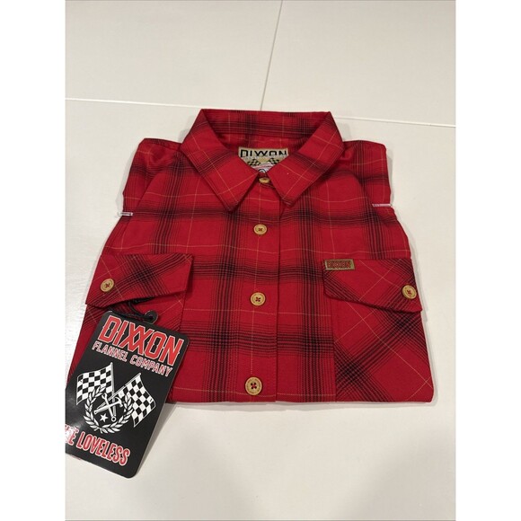 Dixxon Flannel Women’s Cropped 2X  “The Loveless" Long Sleeve Red Plaid NWT - Picture 1 of 13